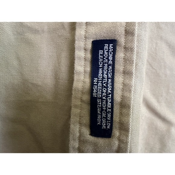Classic Tommy Hilfiger Shirt Mens‎ 16 1-2 Khaki Crested Cotton - Picture 5 of 8